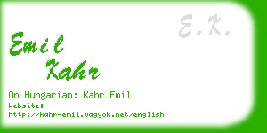 emil kahr business card